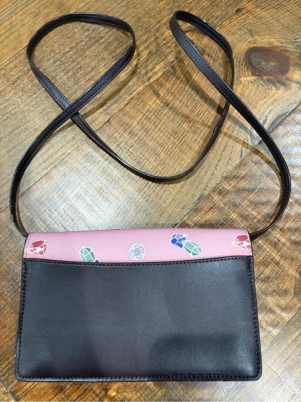 Coach X Disney Pink Gem-Print Happy Crossbody